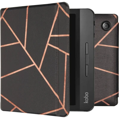Afbeelding van Hoesje geschikt voor Kobo Libra H2O E reader iMoshion Design Slim Hard Case Bookcase Black Graphic