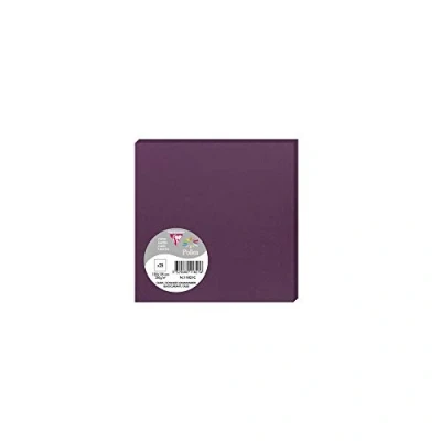 Afbeelding van Clairefontaine 11821C pakket met 25 afzonderlijke kaarten vierkant, 13,5 x cm 210 g/m² Cassis uitnodigingskaarten voor evenementen en overeenstemming, pollen serie, glad premium papier