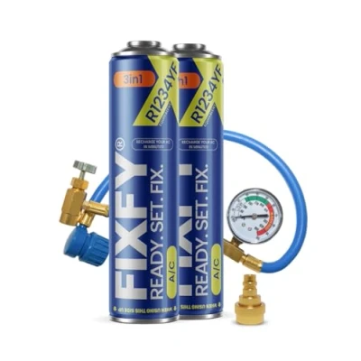 Afbeelding van FIXFY XFY R1234YF Lot de 2 flacons liquide réfrigérant 3 en 1 avec huile et joint pour climatisation véhicules à partir 2017