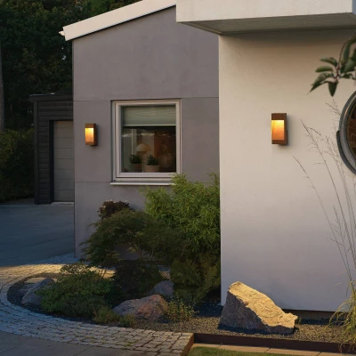 Afbeelding van Konstsmide Rho Buiten Wandlamp 12 X 28 Cm 10W Dimbare LED Incl. IP54 Roestbruin