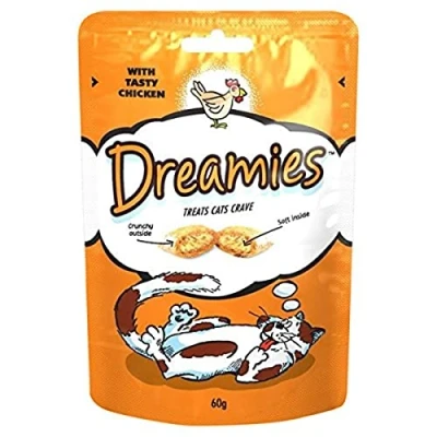 Afbeelding van Catisfactions Dreamies Kip 60gram Katten snack Traktatie snoepjes Krokant vanbuiten Zacht vanbinnen