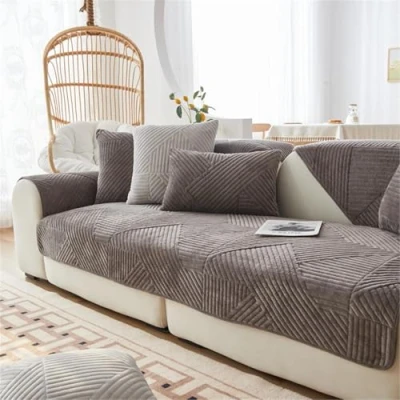 Afbeelding van LINGKY Housse Canapé 1/2/3/4 Places, de Coussin Canapé, d&#039;angle, Universelle Protege Canape, Protection Couvre Antidérapante (Gris Foncé,90x160cm)