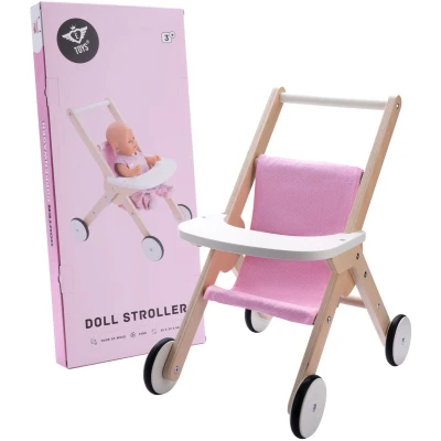 Afbeelding van Engelhart Poppenwandelwagen roze/wit