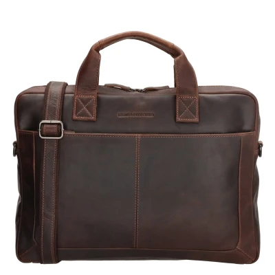 Afbeelding van Hide &amp; Stitches Japura Laptoptas 15,6 inch Premium Crossbody Schoudertas 100% Leder
