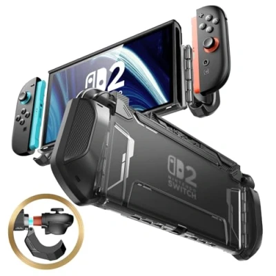 Image de Mumba Coque de protection pour Nintendo Switch 2 2025 [Blade] avec poignée en TPU compatible 7,9 pouces et design Joy con à libération rapide (Noir)