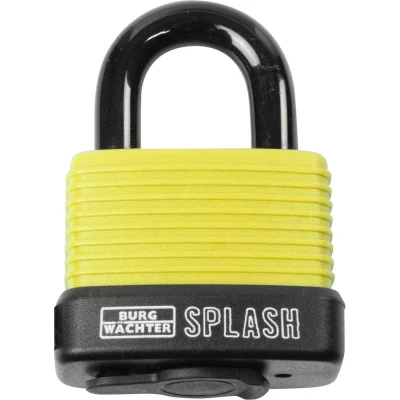 Afbeelding van Burg Wächter Splash 470 45 Yellow SB Hangslot Geel/zwart (reflecterend) Sleutelslot