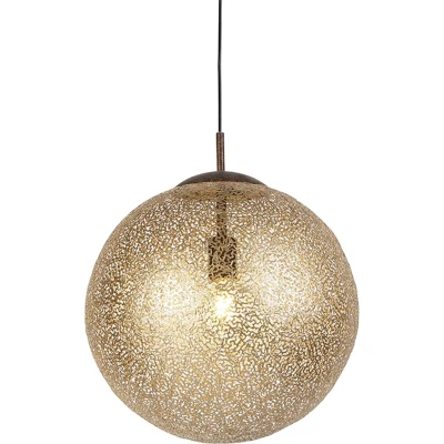 Afbeelding van Paul Neuhaus kreta Landelijke Hanglamp met kap 1 lichts H 1450 mm Roestbruin Woonkamer Slaapkamer Keuken