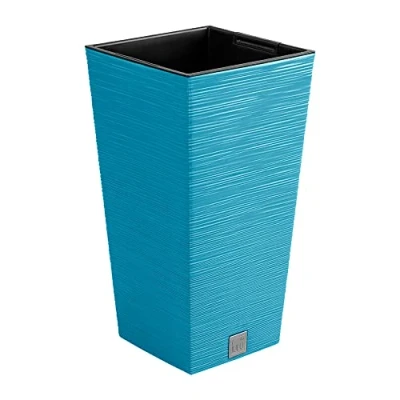 Afbeelding van Prosperplast Grote bloempot met inzet 19L Blauw 24x24x45cm