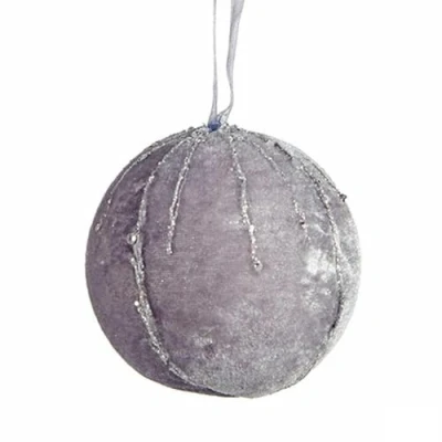 Afbeelding van Set kerstballen Polyester Zilverkleurig 8 x cm (6 Stuks)