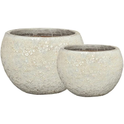 Afbeelding van PTMD Bloempot Javier 58x58x40 cm Keramiek Grijs