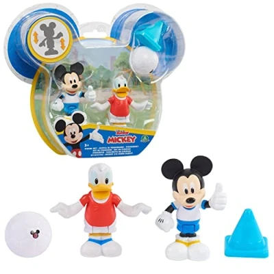 Image de Pack de 2 figurines articulées Mickey Et Minnie Thème Football avec accessoires 7.5 cm