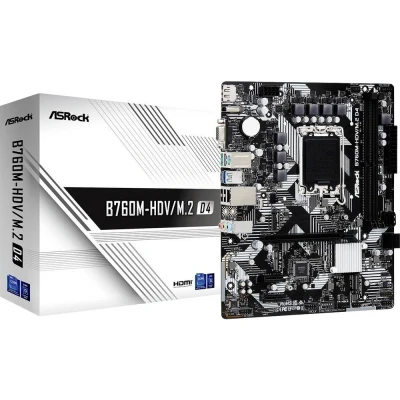 Afbeelding van ASRock B760M HDV/M.2 D4 Moederbord Socket Intel 1700 Vormfactor Micro ATX chipset Intel® B760