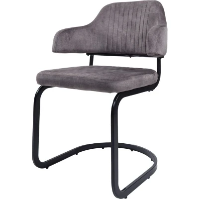 Afbeelding van Home67 Eetkamerstoel Fox Antraciet 01 Vintage Velvet