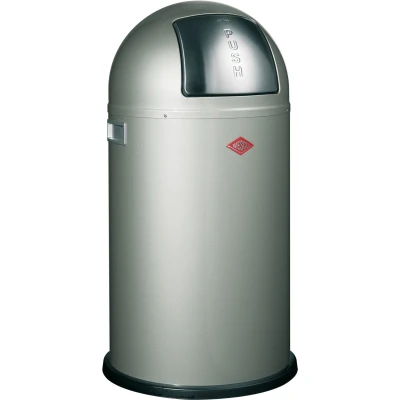 Afbeelding van Prullenbak 50ltr Wesco Pushboy neusilber