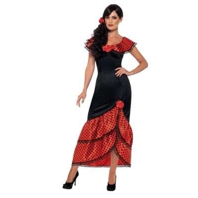 Afbeelding van Smiffys Flamenco Senorita Kostuum M Zwart/Rood