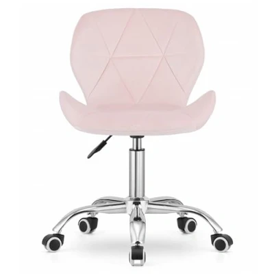Afbeelding van AVOLA DORY 21 Draaistoel Roze, Ergonomisch en Verstelbare Zithoogte, 5 Poot Chrome Basis, Velvet Zitting, Geschikt voor Thuis Kantoor, Max. 110 kg
