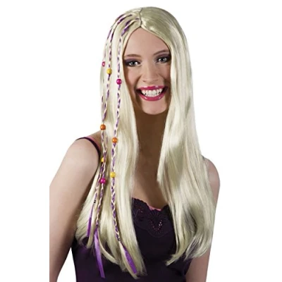 Afbeelding van Boland Pruik Happy girl Blond Steil Lang Vrouwen Hippie 60&#039;s &amp; 70&#039;s Flower Power
