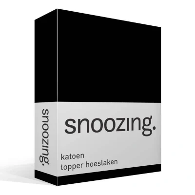 Afbeelding van Snoozing Katoen Topper Hoeslaken Eenpersoons 70x200 cm Zwart