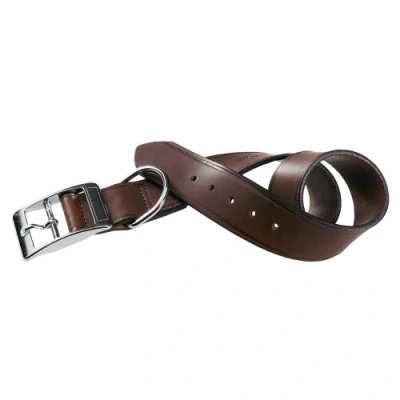 Afbeelding van FERPLAST VIP Halsband Leder Donkerbruin M Breedte: 2 cm Nekomtrek: 35 43 (GELIEVE ALVORENS BESTELLEN OPMETEN)