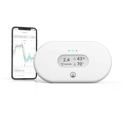 Afbeelding van Airthings View Radon 2989 detector met vochtigheids en temperatuursensoren, wifi, app, meldingen, Calm Tech display