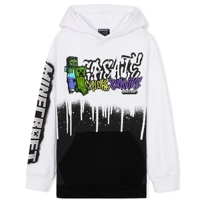 Afbeelding van Minecraft Kindertrui, hoodie voor kinderen, jongens, modieuze trui jongeren, 5 14 jaar, Wit/Zwart