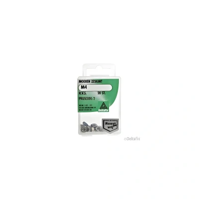 Afbeelding van Moer zeskant m4 rvs 20st Deltafix