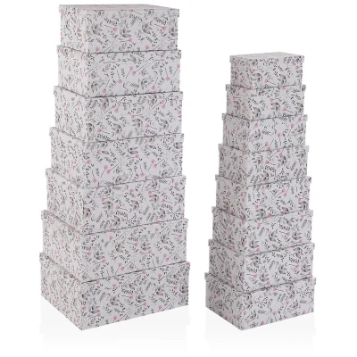 Afbeelding van Set decoratieve dozen Versa Caprice Karton (15 Onderdelen)
