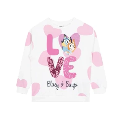 Afbeelding van Bluey Meisjestrui Bingo trui voor meisjes katoen pailletten sweatshirts meisjes, Wit.