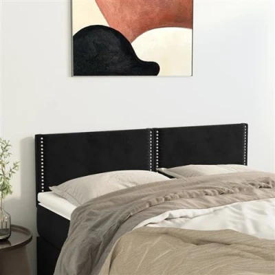 Afbeelding van Hoofdborden 2 st 72x5x78/88 cm fluweel zwart
