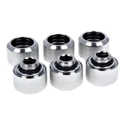 Image de Alphacool Eiszapfen HardTube 16mm Raccord de compression du système refroidissement par liquide chrome (pack 6)