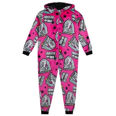 Afbeelding van Monster High rompertje fleece onesie voor meisjes pyjama meisjes, Roze