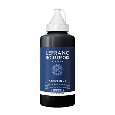 Afbeelding van Lefranc Bourgeois fijne acrylverf, Fles 750 ml, ivoorzwart