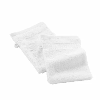 Afbeelding van douceur d&#039;intérieur, 2 washandjes (15 x 21 cm) Elegance wit, 100% katoen, effen