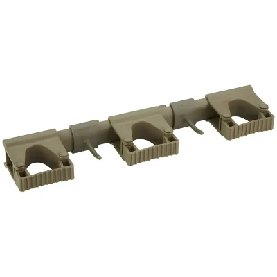 Afbeelding van Vikan Ophangsystemen Hygiene Hi Flex Ophangsysteem met 3 Rubber Band Klemmen en 2 Haken Bruin 420mm