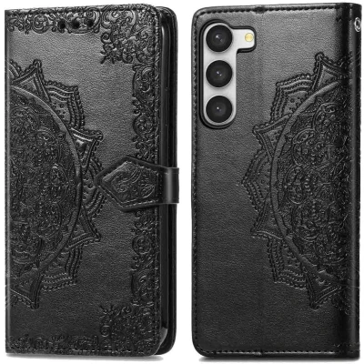 Afbeelding van iMoshion Hoesje Geschikt voor Samsung Galaxy S23 Met Pasjeshouder Design Bookcase smartphone Zwart / Sky Black