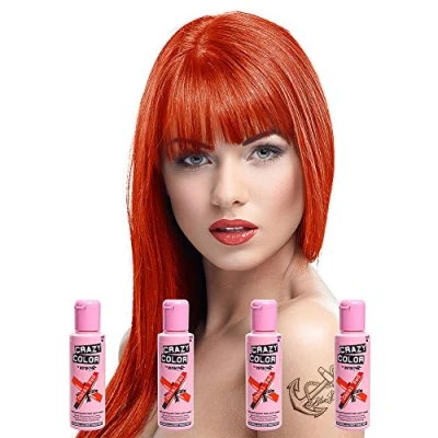 Afbeelding van Renbow Crazy Color Set van 4 semi permanente haarverf, koraalrood, 100 ml