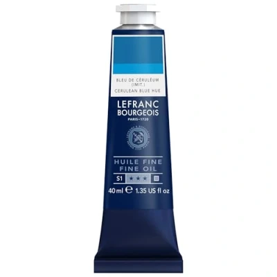 Afbeelding van Lefranc Bourgeois Fijne Tube olie, 40 ml, Ceruleum blauw