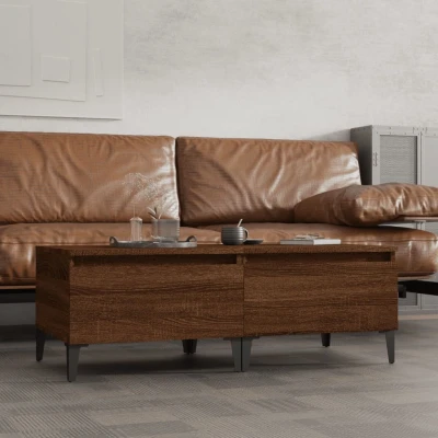 Afbeelding van Bijzettafels 2 st 50x46x35 cm bewerkt hout bruin eikenkleur