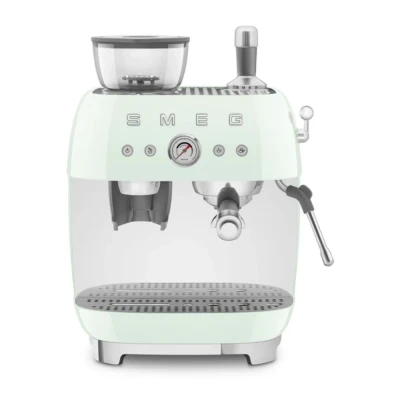 Afbeelding van Smeg EGF03PGEU Espresso koffiemachine met geïntegreerde molen pastelgroen