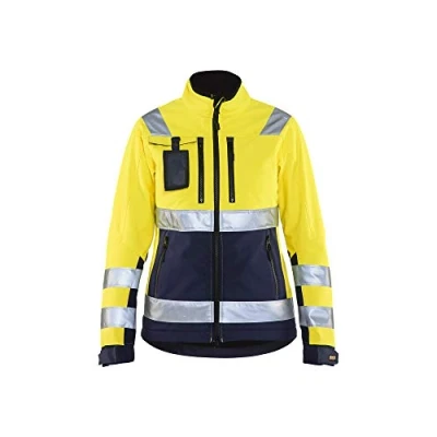 Afbeelding van Blaklader Dames Softshell jack High Vis 4902 2517 Geel/Marineblauw
