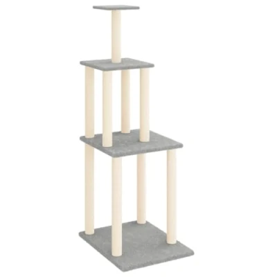 Afbeelding van Kattenmeubel met sisal krabpalen 149 cm lichtgrijs