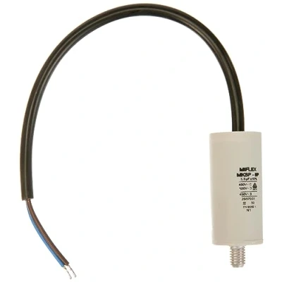 Afbeelding van Motorcondensator, 3,5 μF, 450 V, 25 x 53 mm, schroefdraad M8, Miflex uF
