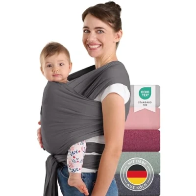 Afbeelding van Laleni Draagzak Draagdoek Baby Newborn Biologisch Katoen Grijs