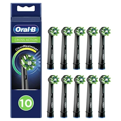 Afbeelding van Oral B CrossAction Met CleanMaximiser technologie Opzetborstels Zwart 10 stuks
