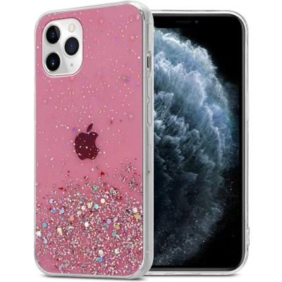 Afbeelding van Cadorabo Hoesje geschikt voor Apple iPhone 11 in Roze met Glitter Beschermhoes van flexibel TPU silicone fonkelende glitters Case Cover Etui