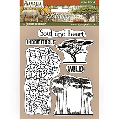 Afbeelding van Stamperia Savana Crackle Natural Rubber Stamp (WTKCC212)