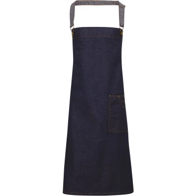 Afbeelding van Premier District Waxed look Denim bib apron PR134 Indigo