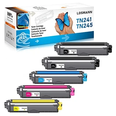 Afbeelding van LOSMANN 5 x tonercartridge, compatibel met Brother TN 241 245 voor DCP 9020CDW 9015CDW HL 3140CW 3150CDW 3170CDW MFC 9140CDN 9130CW 9330CDW 9340CDW