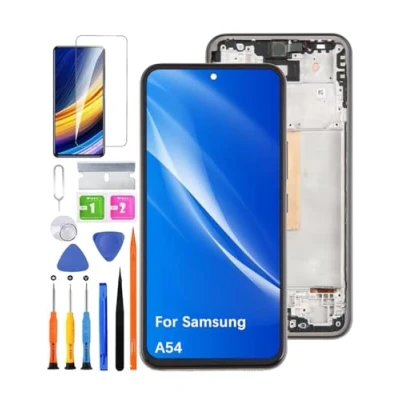 Afbeelding van Vervanging LCD scherm voor Samsung Galaxy A54 TFT, A546V A546U A546B A546E A5460, reparatie onderdelen kit (zonder vingerafdrukken, zwart met frame)