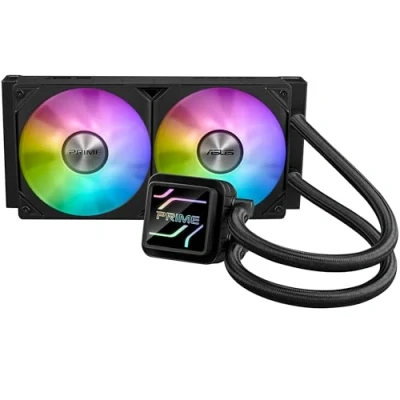 Afbeelding van Asus PRIME LC 240 ARGB Vloeistof koelsysteem processor afmeting radiator 240mm voor Intel LGA 1700, 1200, 115x AMD AM5, AM4 2 x 24025 Integrated Fan Aura Sync aluminium zwart